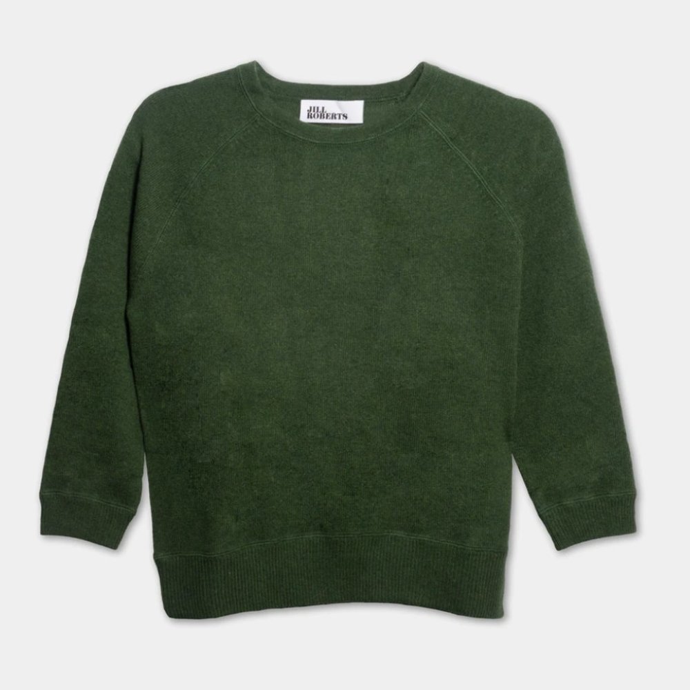 Jill Roberts Cashmere Sweater 3/4 Sleeve Raglan